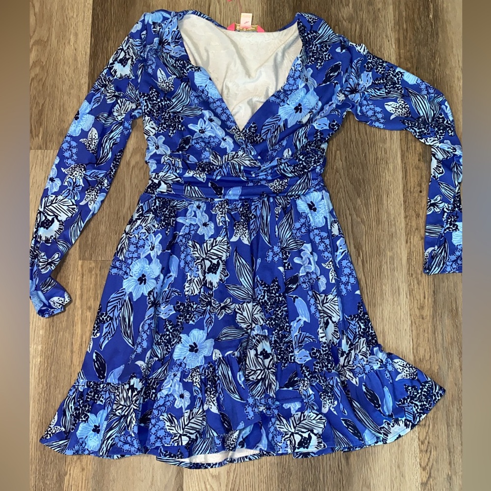 Lilly Pulitzer Blue Floral Romper XS